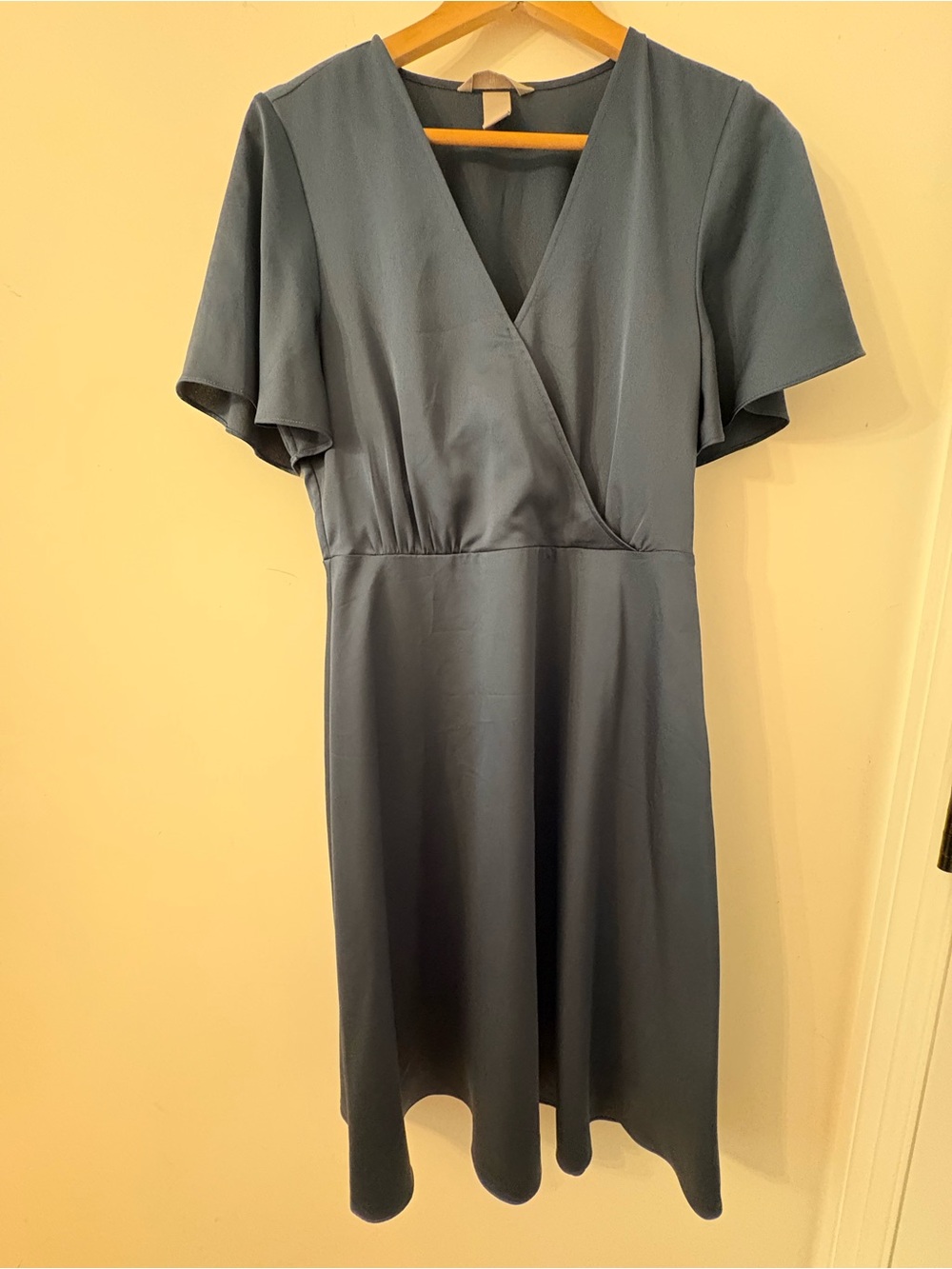 H&M Blue V Neck Silk dress
